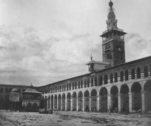 Vista exterior, Mezquita Omeya, Damasco, Siria, 1862